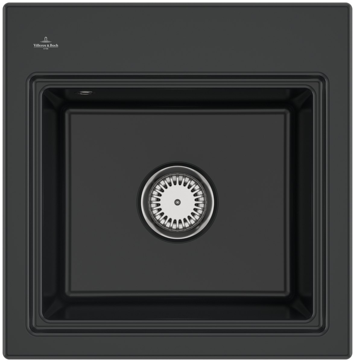 Villeroy & Boch Subway Style 50 S (odkapávač broušený hliník) – vestavný dřez, barva Pure Black