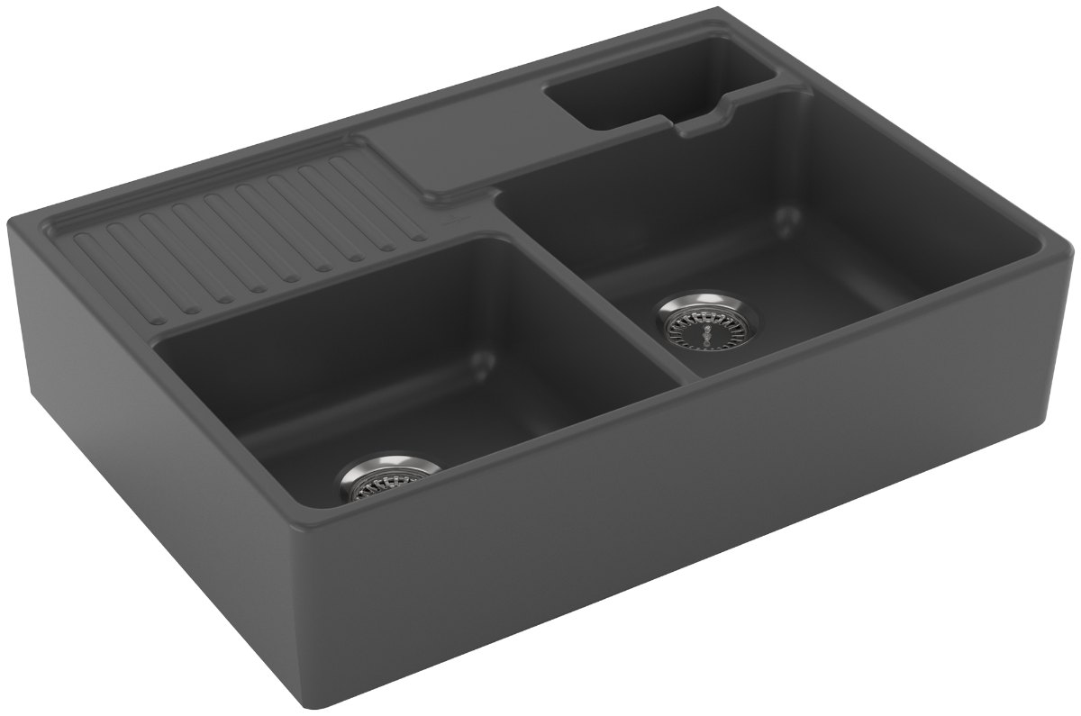 Villeroy & Boch Modulový dvoudřez – dvoudřez, barva Graphite