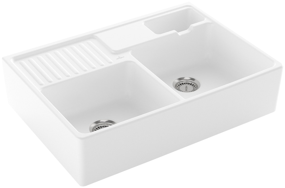 Villeroy & Boch Modulový dvoudřez – dvoudřez, barva Stone White