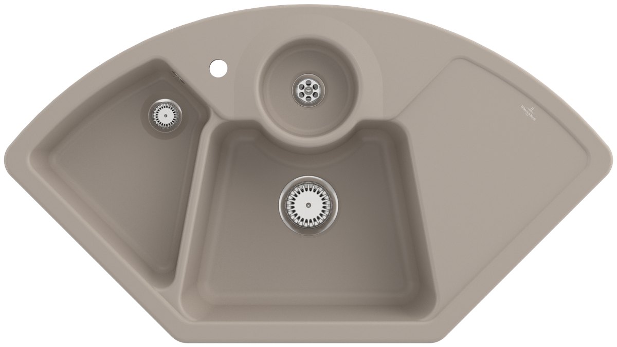 Villeroy & Boch Solo corner – rohový dřez, barva Almond