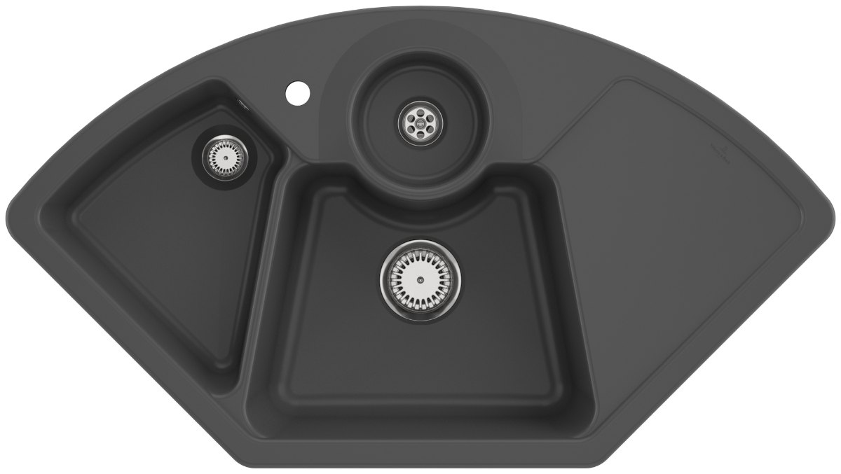 Villeroy & Boch Solo corner – rohový dřez, barva Graphite