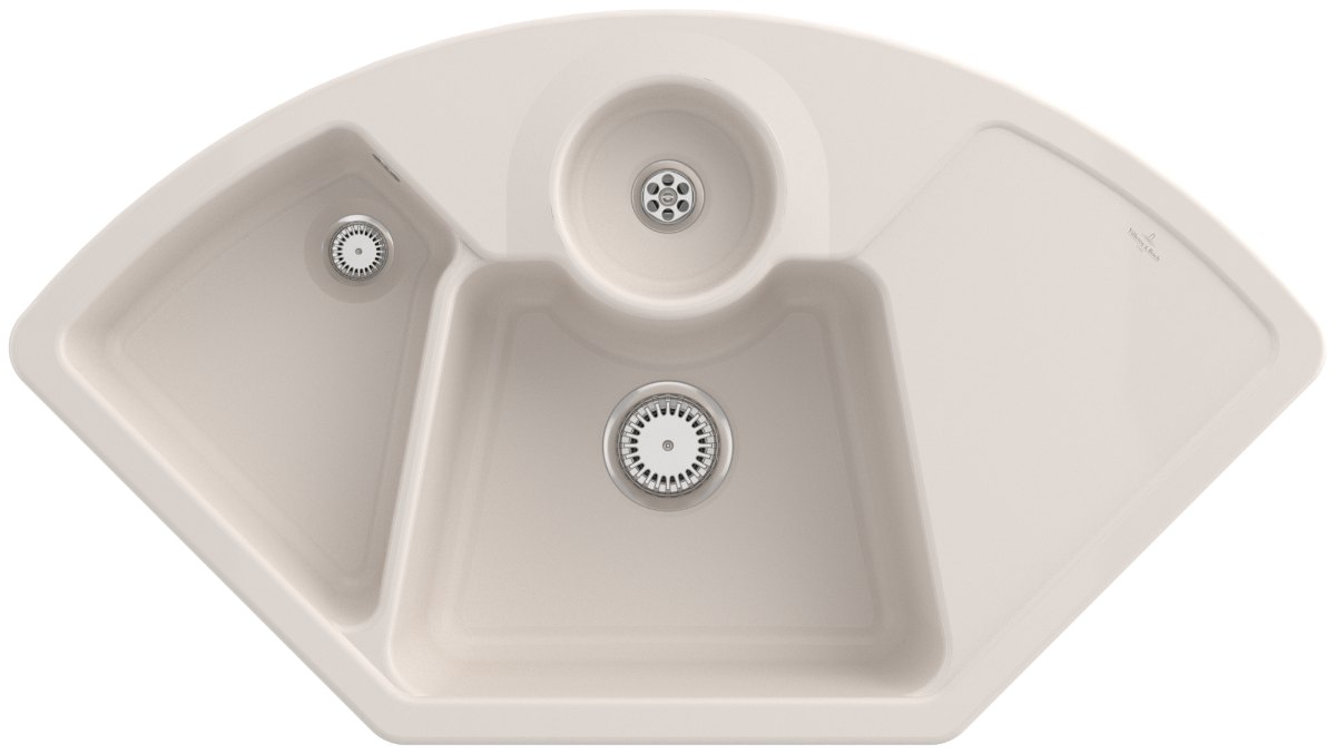 Villeroy & Boch Solo corner – rohový dřez, barva Crema