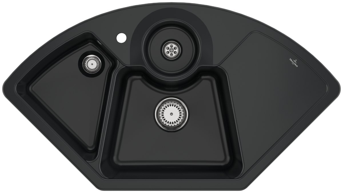 Villeroy & Boch Solo corner – rohový dřez, barva Pure Black