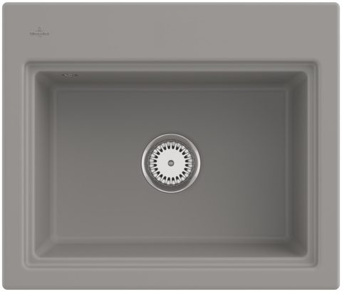 Villeroy & Boch Subway Style 60 S (odkapávač broušený hliník) – vestavný dřez, barva Fossil – pohled 2