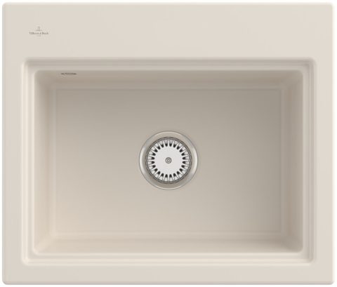 Villeroy & Boch Subway Style 60 S (odkapávač broušený hliník) – vestavný dřez, barva Crema – pohled 2