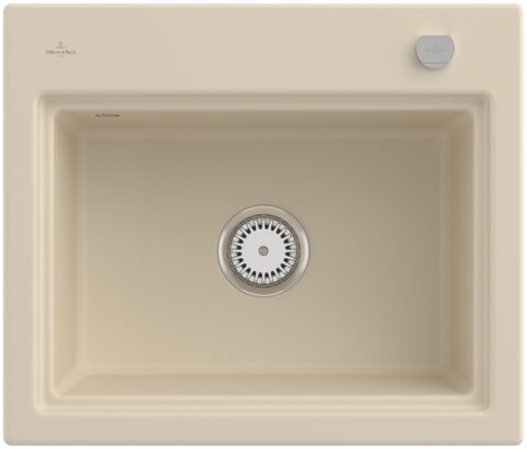 Villeroy & Boch Subway Style 60 S (odkapávač broušený hliník) – vestavný dřez, barva Ivory – pohled 4