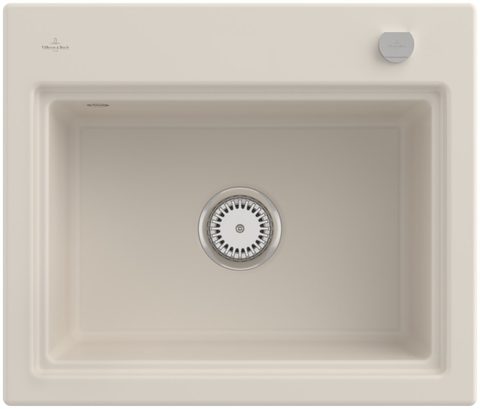Villeroy & Boch Subway Style 60 S (odkapávač broušený hliník) – vestavný dřez, barva Crema – pohled 4