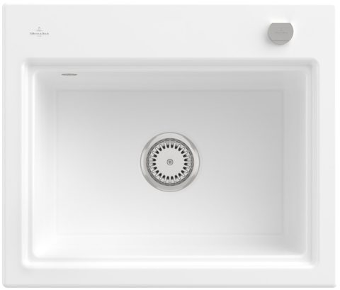 Villeroy & Boch Subway Style 60 S (odkapávač broušený hliník) – vestavný dřez, barva White Alpin – pohled 4