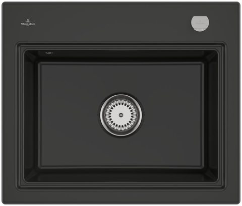 Villeroy & Boch Subway Style 60 S (odkapávač broušený hliník) – vestavný dřez, barva Pure Black – pohled 4