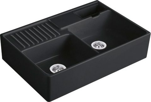 Villeroy & Boch Modulový dvoudřez – dvoudřez, barva Pure Black – pohled 2