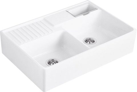 Villeroy & Boch Modulový dvoudřez – dvoudřez, barva Stone White – pohled 2