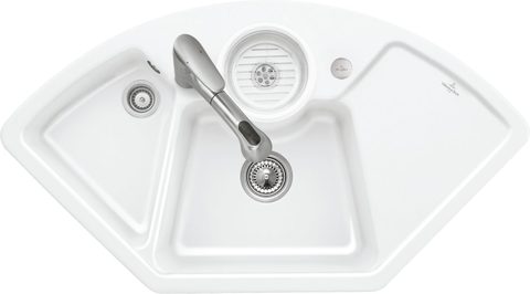 Villeroy & Boch Solo corner – rohový dřez, barva White Alpin – pohled 4