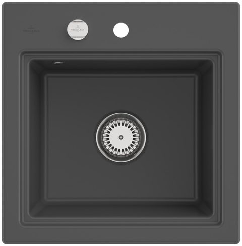 Villeroy & Boch Subway Style 50 S (odkapávač broušený hliník) – vestavný dřez, barva Graphite – pohled 2