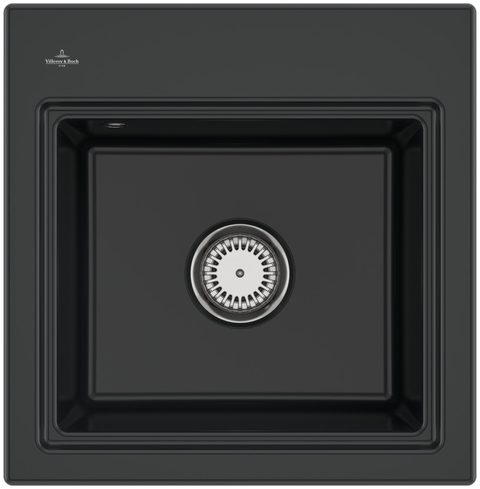 Villeroy & Boch Subway Style 50 S (odkapávač antracit) – vestavný dřez, barva Pure Black – pohled 1