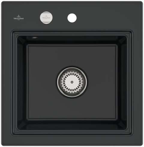 Villeroy & Boch Subway Style 50 S (odkapávač antracit) – vestavný dřez, barva Pure Black – pohled 2