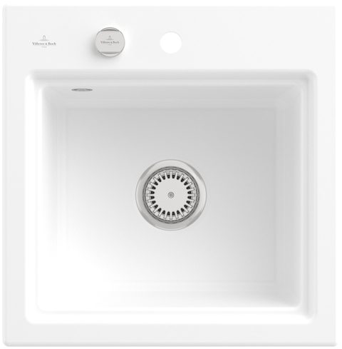 Villeroy & Boch Subway Style 50 S (odkapávač antracit) – vestavný dřez, barva Stone White – pohled 2