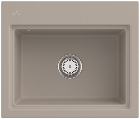 Villeroy & Boch Subway Style 60 S (odkapávač broušený hliník) – vestavný dřez, barva Almond