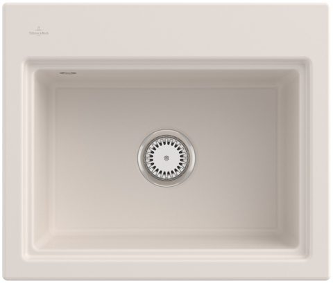 Villeroy & Boch Subway Style 60 S (odkapávač broušený hliník) – vestavný dřez, barva Crema