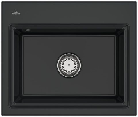 Villeroy & Boch Subway Style 60 S (odkapávač broušený hliník) – vestavný dřez, barva Pure Black