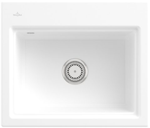 Villeroy & Boch Subway Style 60 S (odkapávač broušený hliník) – vestavný dřez, barva Stone White