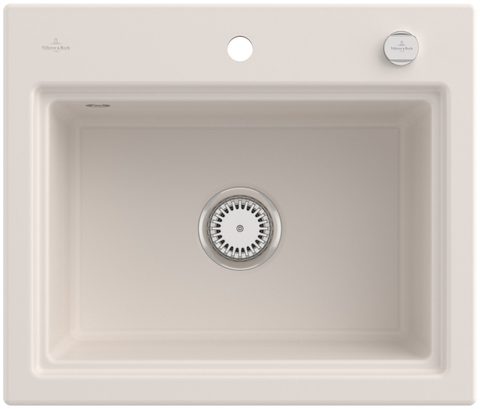 Villeroy & Boch Subway Style 60 S (odkapávač broušený hliník) – vestavný dřez, barva Crema – pohled 3