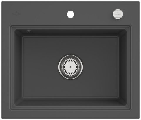 Villeroy & Boch Subway Style 60 S (odkapávač antracit) – vestavný dřez, barva Graphite – pohled 2
