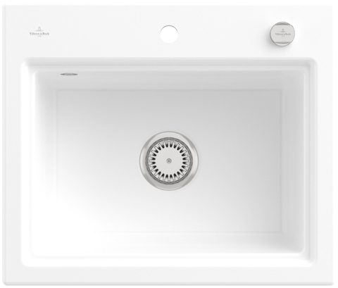 Villeroy & Boch Subway Style 60 S (odkapávač antracit) – vestavný dřez, barva White Alpin – pohled 2