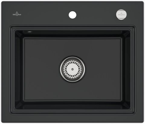 Villeroy & Boch Subway Style 60 S (odkapávač antracit) – vestavný dřez, barva Pure Black – pohled 2