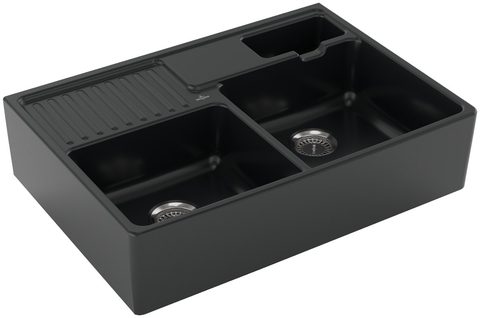 Villeroy & Boch Modulový dvoudřez – dvoudřez, barva Pure Black – pohled 1