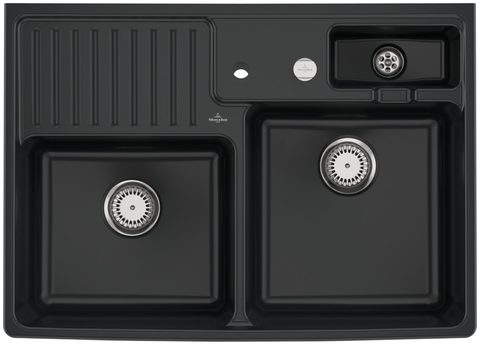 Villeroy & Boch Modulový dvoudřez – dvoudřez, barva Pure Black – pohled 3