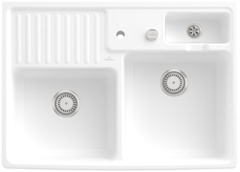 Villeroy & Boch Modulový dvoudřez – dvoudřez, barva Stone White – pohled 3