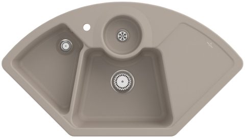 Villeroy & Boch Solo corner – rohový dřez, barva Almond – pohled 1