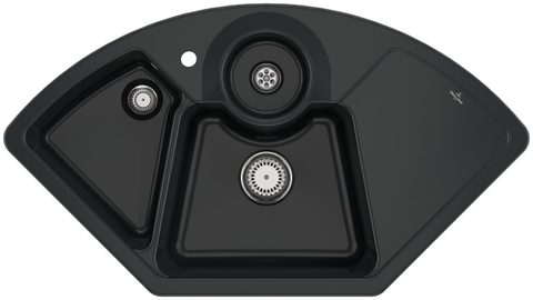 Villeroy & Boch Solo corner – rohový dřez, barva Pure Black – pohled 1