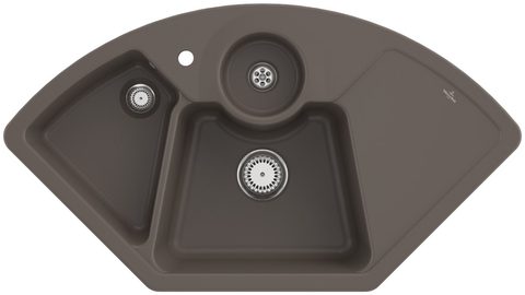 Villeroy & Boch Solo corner – rohový dřez, barva Timber – pohled 1