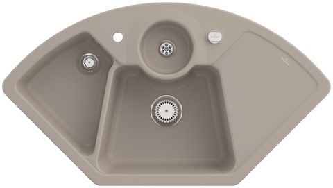 Villeroy & Boch Solo corner – rohový dřez, barva Almond – pohled 2