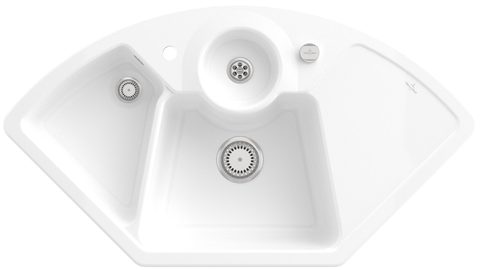Villeroy & Boch Solo corner – rohový dřez, barva White Alpin – pohled 3