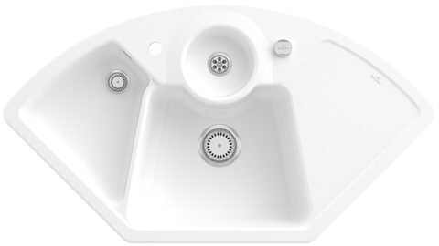 Villeroy & Boch Solo corner – rohový dřez, barva Stone White – pohled 3