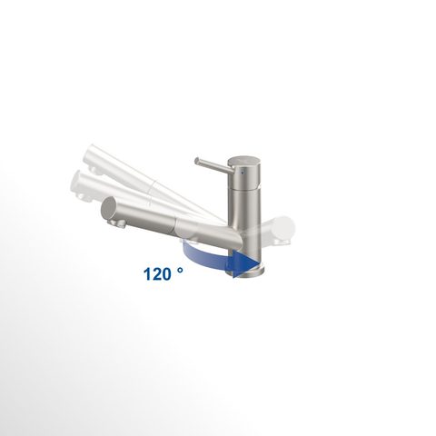 Villeroy & Boch Como Shower Window – kuchyňská baterie, barva masivní nerez – pohled 4