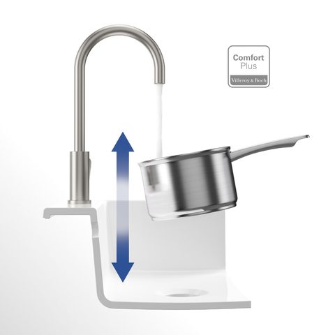 Villeroy & Boch Umbrella – kuchyňská baterie, barva masivní nerez – pohled 5
