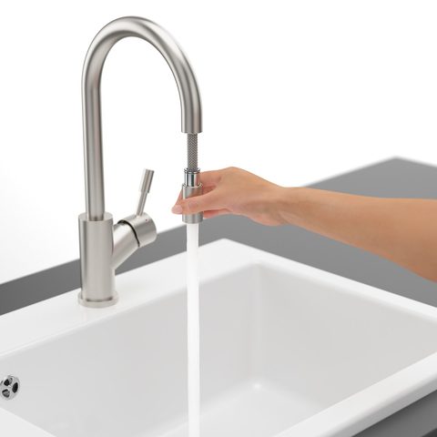 Villeroy & Boch Umbrella Flex – kuchyňská baterie, barva masivní nerez – pohled 4