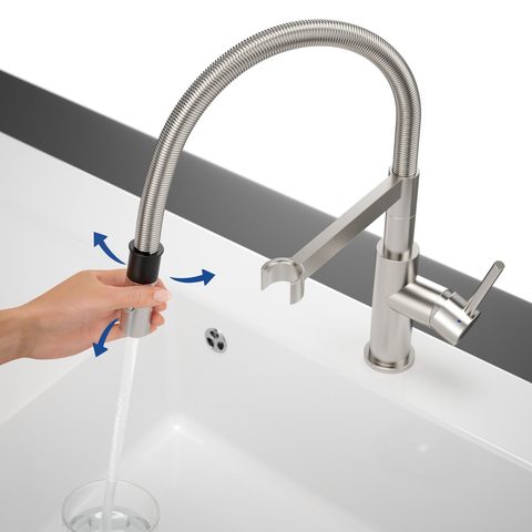 Villeroy & Boch Steel Expert Compact – kuchyňská baterie, barva masivní nerez – pohled 5