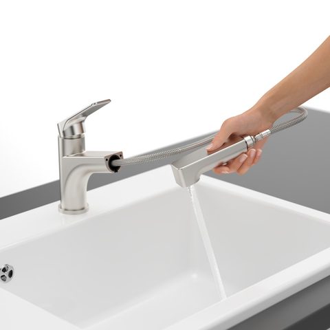 Villeroy & Boch Junis Shower – kuchyňská baterie, barva masivní nerez – pohled 5
