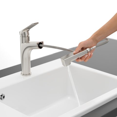 Villeroy & Boch Junis Sky Shower – kuchyňská baterie, barva masivní nerez – pohled 5