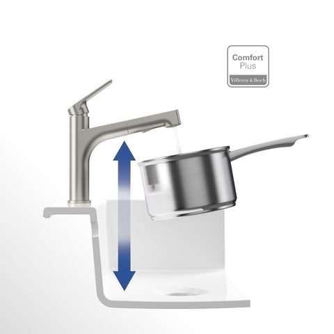 Villeroy & Boch Junis Sky Shower – kuchyňská baterie, barva masivní nerez – pohled 7