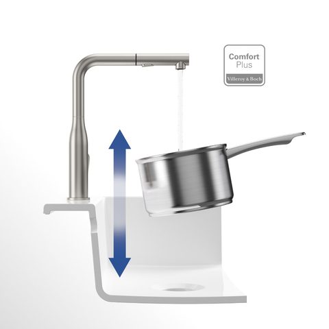 Villeroy & Boch Subway Style Shower – kuchyňská baterie, barva masivní nerez – pohled 7