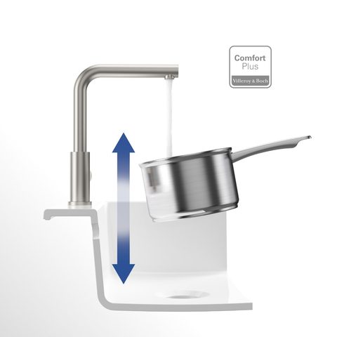 Villeroy & Boch Modern Steel – kuchyňská baterie, barva masivní nerez – pohled 5