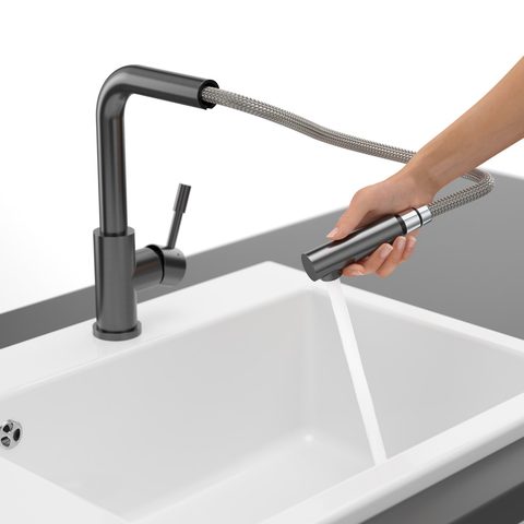 Villeroy & Boch Steel Shower – kuchyňská baterie, barva antracit – pohled 5