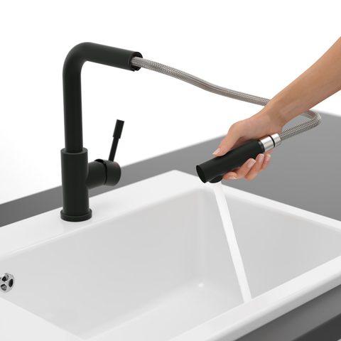 Villeroy & Boch Steel Shower – kuchyňská baterie, barva matná černá – pohled 5