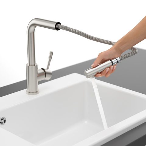 Villeroy & Boch Steel Shower – kuchyňská baterie, barva masivní nerez – pohled 5