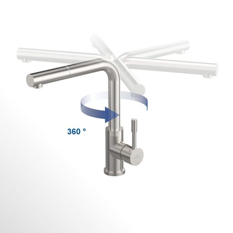Villeroy & Boch Steel Shower – kuchyňská baterie, barva masivní nerez – pohled 7